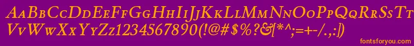 WinthorpescsbItalic Font – Orange Fonts on Purple Background