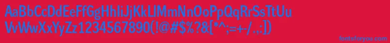 DynagrotesklmBold Font – Blue Fonts on Red Background