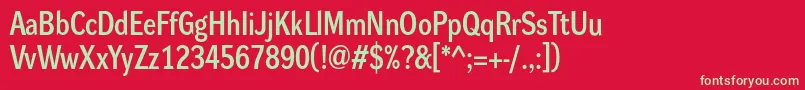 フォントDynagrotesklmBold – 赤い背景に緑の文字