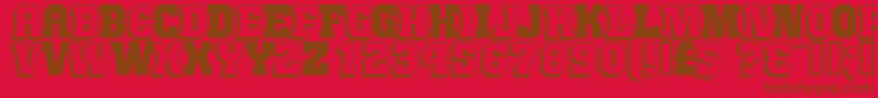 JimthorpeHigh Font – Brown Fonts on Red Background