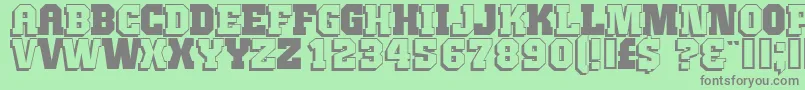 フォントJimthorpeHigh – 緑の背景に灰色の文字