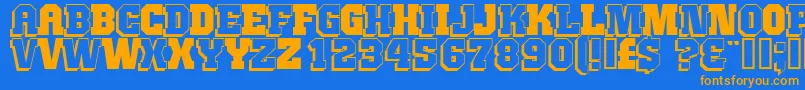 JimthorpeHigh Font – Orange Fonts on Blue Background