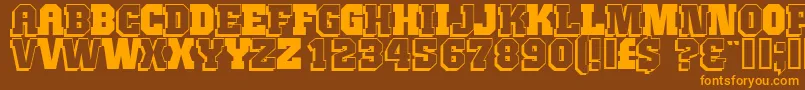JimthorpeHigh Font – Orange Fonts on Brown Background