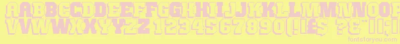 JimthorpeHigh-Schriftart – Rosa Schriften auf gelbem Hintergrund