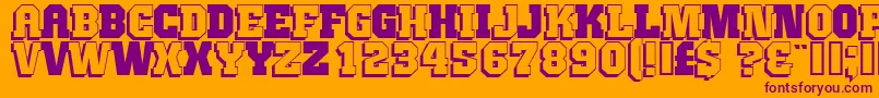 JimthorpeHigh Font – Purple Fonts on Orange Background