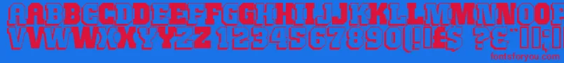 フォントJimthorpeHigh – 赤い文字の青い背景