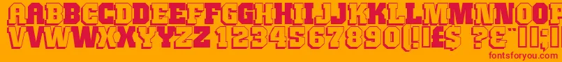 JimthorpeHigh Font – Red Fonts on Orange Background