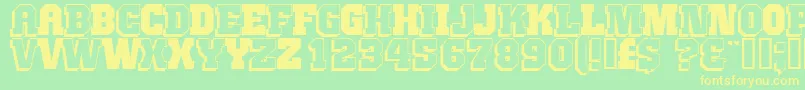 JimthorpeHigh Font – Yellow Fonts on Green Background