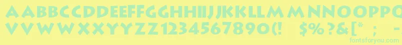 StrongtypeRegular Font – Green Fonts on Yellow Background