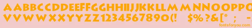 StrongtypeRegular Font – Orange Fonts on Pink Background