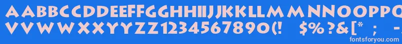フォントStrongtypeRegular – ピンクの文字、青い背景