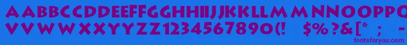 StrongtypeRegular Font – Purple Fonts on Blue Background