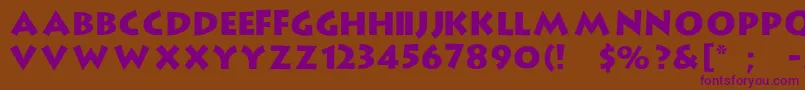 StrongtypeRegular Font – Purple Fonts on Brown Background