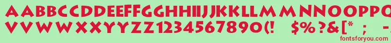 StrongtypeRegular Font – Red Fonts on Green Background