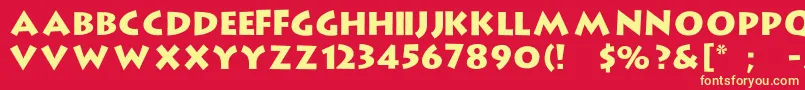 StrongtypeRegular Font – Yellow Fonts on Red Background