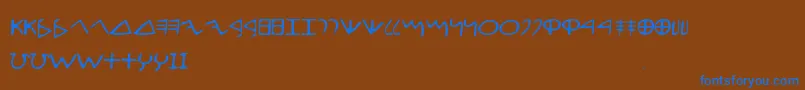EfontlutionPart1 Font – Blue Fonts on Brown Background