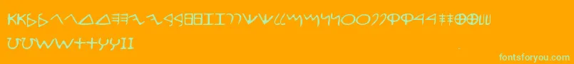 EfontlutionPart1 Font – Green Fonts on Orange Background