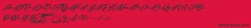 PhraellDemo Font – Black Fonts on Red Background