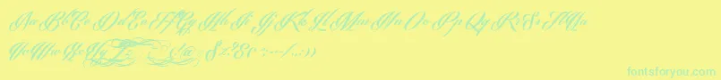 Шрифт PhraellDemo – зелёные шрифты на жёлтом фоне