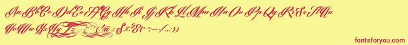 PhraellDemo Font – Red Fonts on Yellow Background