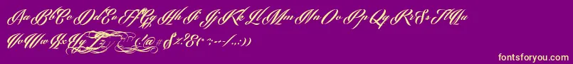 Fonte PhraellDemo – fontes amarelas em um fundo roxo