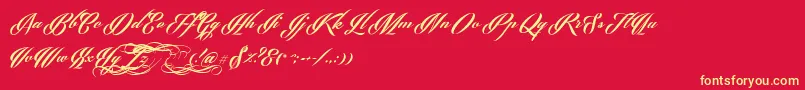 PhraellDemo Font – Yellow Fonts on Red Background
