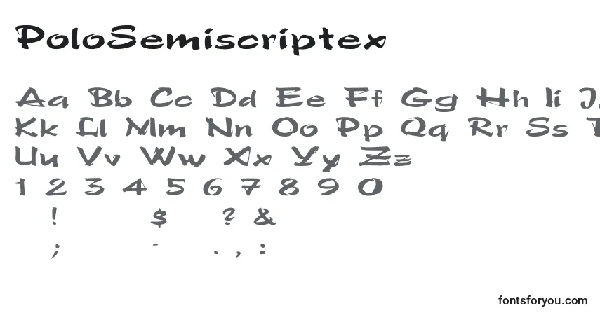 Schriftart PoloSemiscriptex – Alphabet, Zahlen, spezielle Symbole