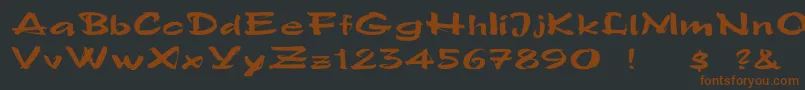 PoloSemiscriptex-fontti – ruskeat fontit mustalla taustalla
