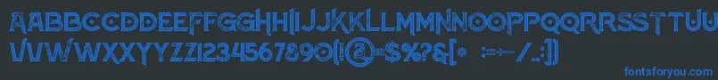 Atlantisinlinegrungeフォントについての詳細 フォントAtlantisinlinegrunge – 黒い背景に青い文字