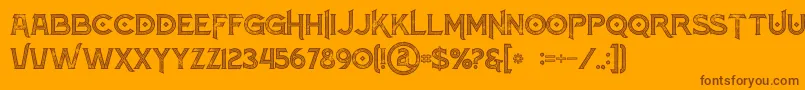 Atlantisinlinegrunge Font – Brown Fonts on Orange Background