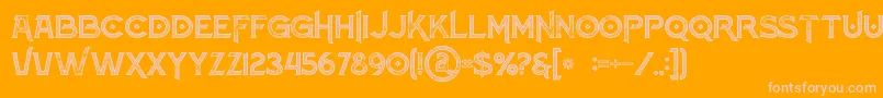 Atlantisinlinegrunge Font – Pink Fonts on Orange Background