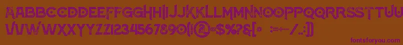 Atlantisinlinegrunge Font – Purple Fonts on Brown Background