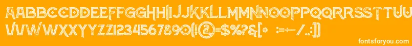 フォントAtlantisinlinegrunge – オレンジの背景に白い文字