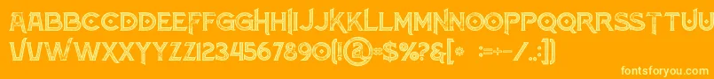 Atlantisinlinegrungeフォントについての詳細 フォントAtlantisinlinegrunge – オレンジの背景に黄色の文字