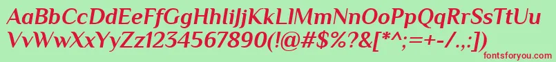 PhilosopherBoldItalic Font – Red Fonts on Green Background