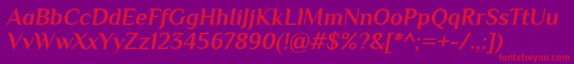 PhilosopherBoldItalic Font – Red Fonts on Purple Background