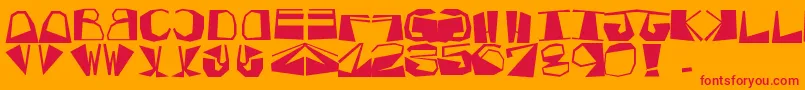 InversedScript-Schriftart – Rote Schriften auf orangefarbenem Hintergrund