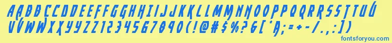 Yankeeclippertitleital Font – Blue Fonts on Yellow Background