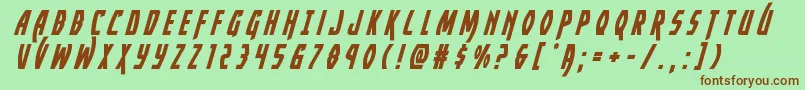Yankeeclippertitleital Font – Brown Fonts on Green Background