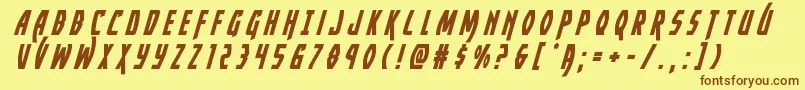 Yankeeclippertitleital Font – Brown Fonts on Yellow Background