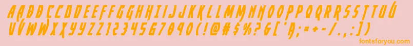 Yankeeclippertitleital Font – Orange Fonts on Pink Background