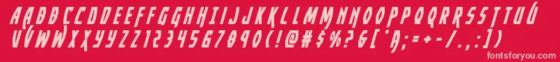 Yankeeclippertitleital Font – Pink Fonts on Red Background