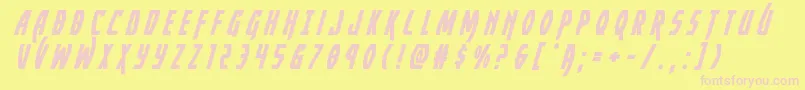 Yankeeclippertitleital Font – Pink Fonts on Yellow Background