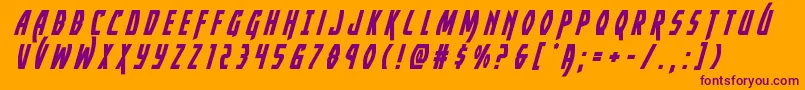 Yankeeclippertitleital Font – Purple Fonts on Orange Background