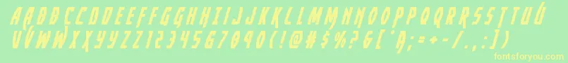 Yankeeclippertitleital Font – Yellow Fonts on Green Background