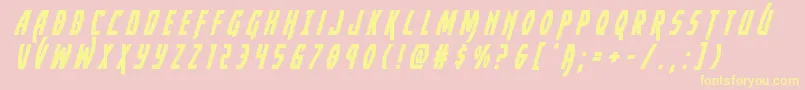 Yankeeclippertitleital Font – Yellow Fonts on Pink Background