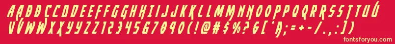 Yankeeclippertitleital Font – Yellow Fonts on Red Background