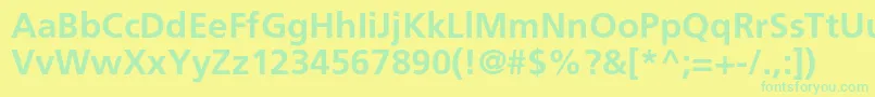 Police AgforeignerlightcBold – polices vertes sur fond jaune