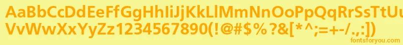 Police AgforeignerlightcBold – polices orange sur fond jaune
