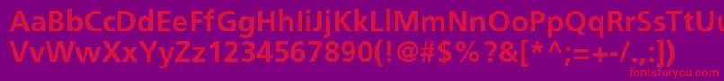 Fonte AgforeignerlightcBold – fontes vermelhas em um fundo violeta